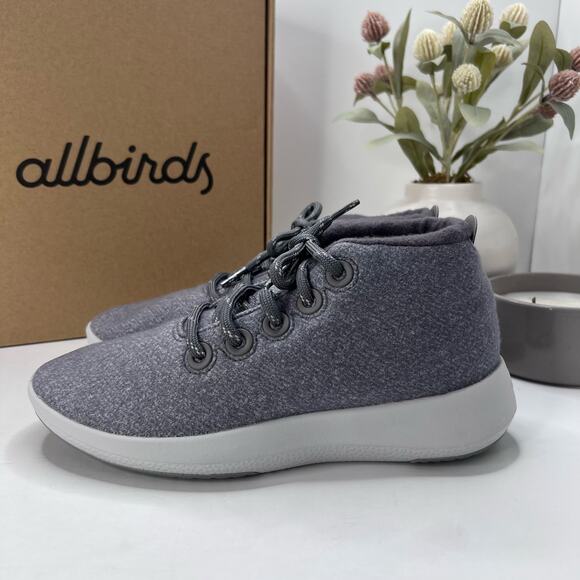 Allbirds Wool Runner-up Mizzles Water-Repellent Sneakers Medium Gray Women 8 NWB - Picture 3 of 10